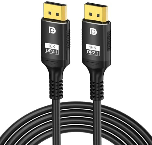 DUOBAGMA 16K DP 2.1 8K@120Hz, 4K@240Hz 80Gbps HDR Video Audio Displayport Kabel Display Port für Laptop TV Xbox Projektor Gaming Monitor (16K DP 2.1-1M)