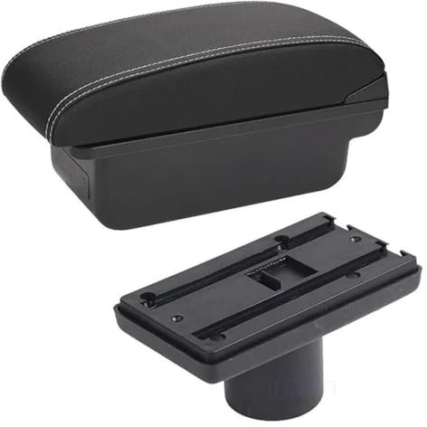 Boîte Rangement Voiture Accoudoirs Pour Ibiza Pour 6j 6L Console Centrale Organisateur Accoudoir Boîte Rangement Contenu De Magasin Central Avec Porte-gobelet Avec USB(C3 Black White Nousb)