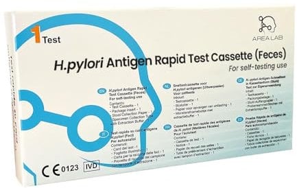 Test Helicobacter Pylori | Kit Analisi Feci per H. Pylory, Gastriti e Bruciore di Stomaco | Risultati in 10 Minuti | Certificato CE | Sigillato e Sterile | Registrato al Ministero della Salute