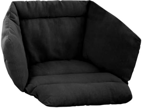 Hängesessel 200kg zum Aufhängen | Schaukelkorb | Hängekorb wetterfest | Hängestuhl Indoor & Outdoor + Kissen + Montageset (Schwarz)