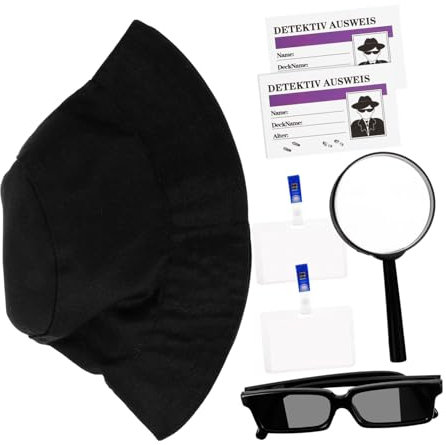 Yardwe Detektiv Cosplay Set Mit Hut Lupe Und Brille Zubehör Für Kostümpartys Halloween Und Rollenspiele