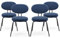COLAMY Esszimmerstühle 4er Set, Moderne Küchenstühle Esszimmer Stühle, Polsterstuhl Dining Chairs Kleine Runde Metallseitenstühle Mit Gekrümmter Rückenlehne Für Esszimmer, Küche, Restaurant, Blau