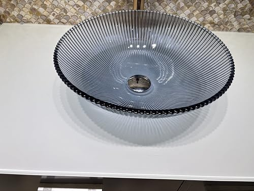 FANWIN STAR Transparent crystal Glass Vessel Sink In Crystal washbasin sink | Vanity Countertop Sink with Pop Up Drain |FW-LA708