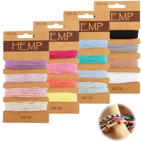 16 Colori Corda di Filo Cavo di Corda di Lino Multicolore, Filo di Cotone Cerato, 80 Filo Cerato per Braccialetti, Fili Colorati per Braccialetti Fai da Te,Filo per Fare Un Bracciale,Filo Multicolore