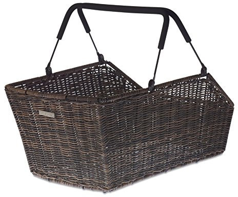 Hinterradkorb Basil Cento Rattan M-Syst. 49x32x22cm, gr, engmaschig, abnehmbar (1 Stück)