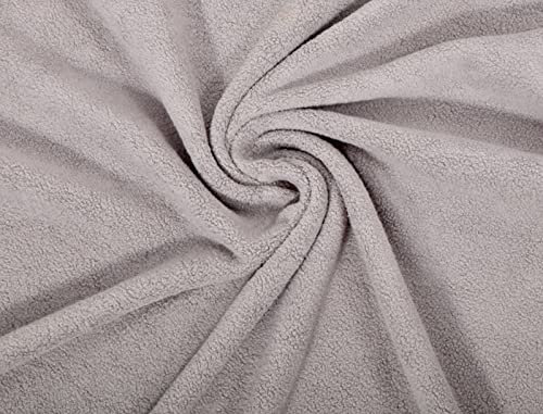 Sweatshirtstoff mit Teddystoff Optik (Grau) als Meterware zum Nähen, 50 cm