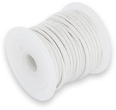 Auroris 10m Rolle Baumwollband rund 3 mm Farbe: weiß