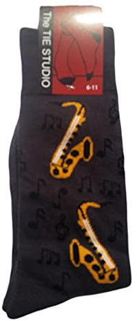 TIE Studio Saxophones auf Braun Unisex Neuheit Knöchel Socken Erwachsen Size 6-11