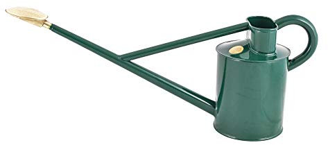HAWS Professional Metal Galvanised Watering Can | The Warley Fall- 2 Gallon |Technical Long Reach Spout | Interchangeable Brass Oval Rose |Ten Year Guarantee