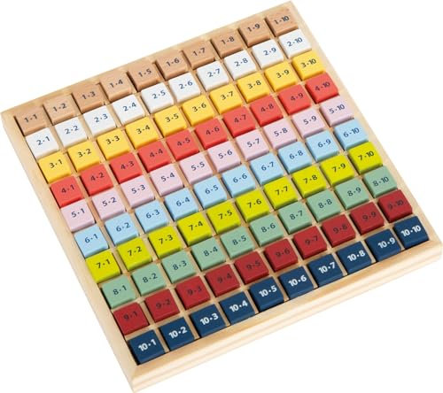 small foot Rechenbrett kunterbuntes Einmaleins Educate, aus 100% FSC-zertifiziertem Holz, Lernspielzeug, 11163