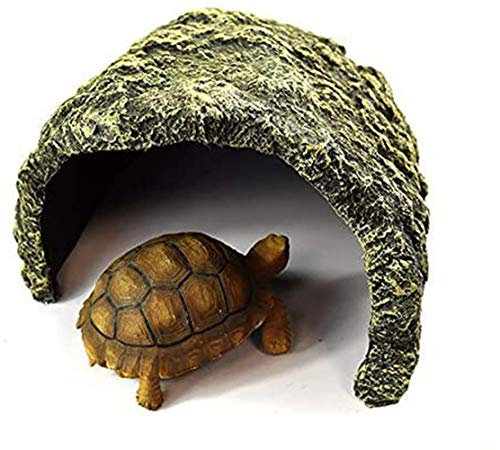 OMEM Rettile Evasione Foro Aumentare Altezza Foro Resina Processo Simulazione Roccia Grande Rettile Evasione Casa Acquario Tartaruga Fish Tank Paesaggistica