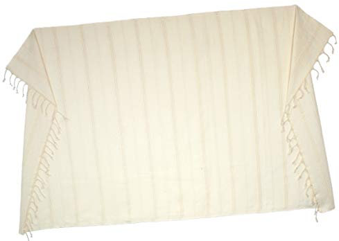 Hamamtuch Pestemal Tuch 100x170 cm mit Fransen Saunatuch Strandtuch (leinen Streifen)