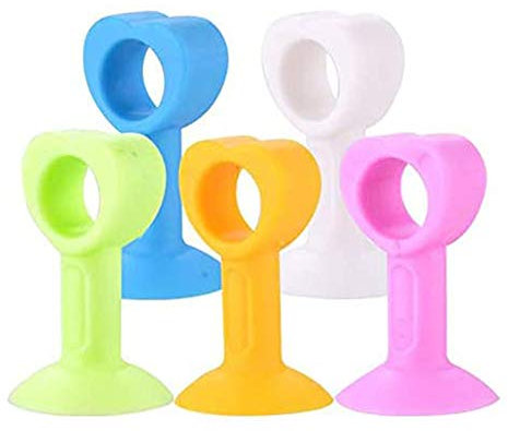 IKAAR 5 Stück Türpuffer Silikon Türstopper Schutzpuffer Anschlagpuffer Multifunktionale Wand Türstopper Türklinke Türgriff Stopper Mehrfarbig