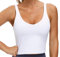 The Gym People Damen Sport-BH Longline Wirefree gepolstert mit mittlerer Unterstützung, Weiss/opulenter Garten, Groß