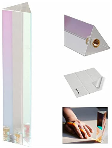 Selens Triangular Prism Photography Optical Plating Crystal Glass Professional with 1/4 Hole, Create Light Rainbow Effect for Teaching Light Spectrum Photo Camera Lens Photographer