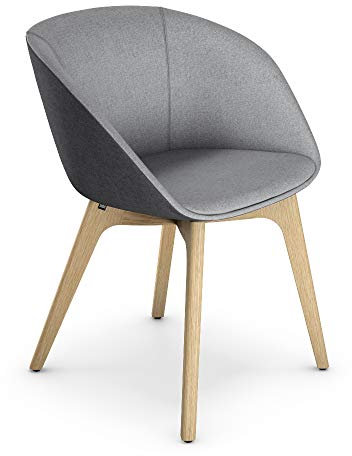 Sedus Cosy Home, Holzgestell Eiche, Polster Mittelgrau/Grau