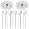 Edelstahl Grillrondell - Universal Drehbar Grillspieß System Rotisserie Nadel Set passt für jeden Grill Drehspiess - 10 Spieße für Shish Kebab Schaschlik Fisch Geflügel Obst und Gemüse - 21 x 14 cm