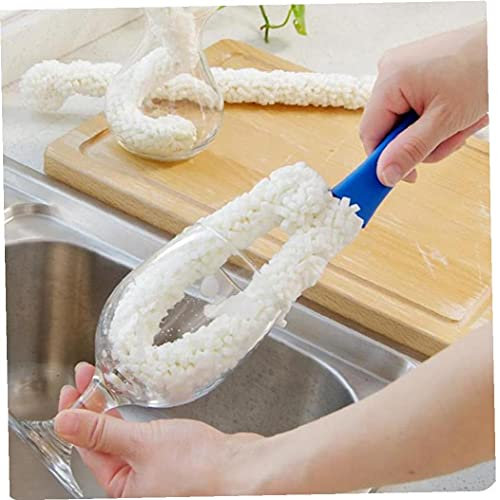 TOSSPER Plastic Flexible Foam Sponge Wine Bottle Brush Glass Decanter Coffee Cups Washing Cleaning Brush Scrubber Cleaner