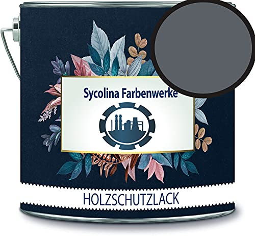 Holzschutzlack Holzlack Holzlasur wetterbeständiger Langzeitschutz Wetterschutzfarbe Holzschutzfarbe RAL 7012 Basaltgrau // Sycolina Farbenwerke