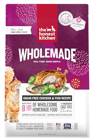The Honest Kitchen Human Grade Dehydrated Cat Food, Grain Free Chicken & Fish Cat Food, 2 lb Box