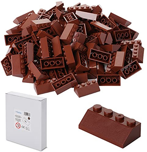 100 Bausteine In Dachform, Kompatibel Zu Allen Anderen Herstellern - Braun