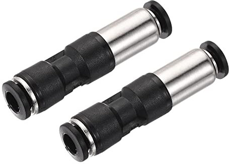 sourcing map Check Valve 6mm Inner Dia. Inline Air Tube Fitting Push to Connect Pneumatic Quick Connector for Vacuum Air Compressor Pump Black Pack of 2