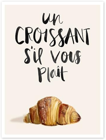 Croissant Poster von Homme Sur La Lune 30 x 40 cm Beige Wandbilder Wanddeko