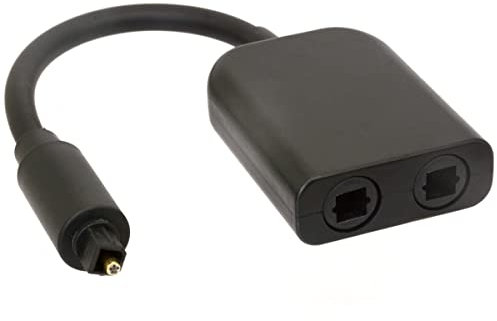 HTGuoji 24K placcato oro 1 in 2 Out Digital Toslink fibra ottica audio cavo splitter cavo, 6 core adattatore in fibra ottica, convertitore in fibra per Home Theatre, CD, DVD Xbox, Playstation