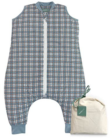 molis&co - Baby Schlafsack mit Füßen 2.5 TOG - Ganzjahres Schlafsack - Babyschlafsack mit Beinen - 100% Baumwolle (Oeko-TEX 100), Winterschlafsack Premium Qualität - Merlot Check (70 cm)