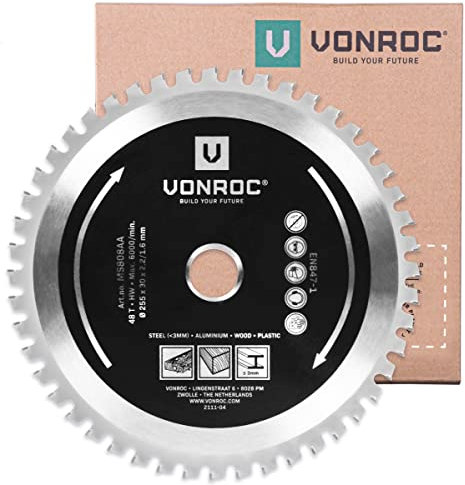 VONROC Lama multimateriale Ø255 x 30mm. 48T. Per troncatrice MS507AC