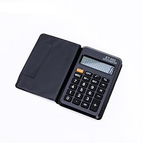 Mini calculatrice 8 chiffres avec étui en cuir et pile bouton pour l'école, la maison, le bureau