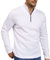 Halfword Mens Pullover Zipper Fleece Cardigans Casual Long Sleeve Sweatshirt Lightweight Jumper White M