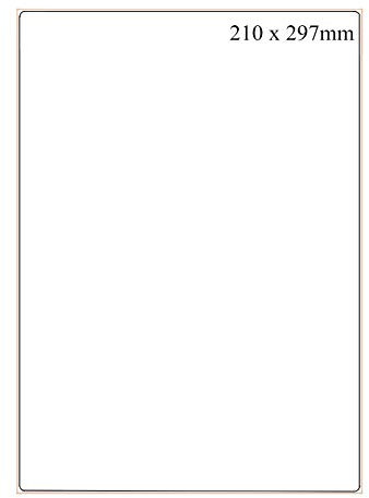210 x 297 mm, 100 Hojas, Etiquetas autoadhesivas de envío A4, Etiquetas Adhesivas de A4 para Impresoras de Inyección de Tinta y Láser, A4 Etiqueta Adhesiva Blanca Pegatina, 1 etiquetas por hoja