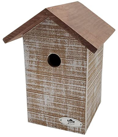 Dehner Natura Premium Wildvogel Nistkasten San Marino, Vogelhaus / Vogelnistkasten für Wildvögel, robust/zum Aufhängen, ca. 17.5 x 25 x 18 cm, Kiefernholz, braun