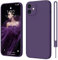 iPhone 12 Hülle Silikon Case, ElestBela Hanyhülle iPhone 12 Ultra Dünn Slim mit Microfiber, Kratzfeste Rundumschutz Case Schutzhülle Hülle für iPhone 12 6.1'' Dunkel Violett