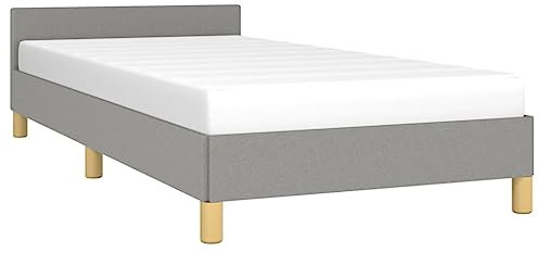 vidaXL Tour de lit sans matelas Gris Clair 90x190 cm Tissu