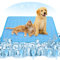 VeMee Sommer Kühlmatte für Hunde - Atmungsaktive Haustierbox Pad & Waschbare Haustier Kühldecke für Hunde & Katzen Blau