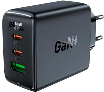 Acefast A41 Wall Charger, 2X USB-C + USB, GaN 65W (Black)