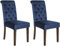 CLP 2er Set Esszimmerstühle Lisburn I Samt I Stoff I Polsterstühle Gesteppt Chesterfield Design, Farbe:blau, Material:Samt