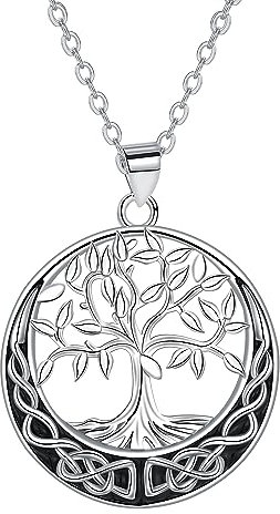 Arrebol Collier Arbre de Vie Argent Sterling 925 Collier Celtique Pendentif, Cadeaux Originaux pour Femmes Sœurs Réglable(45cm+5cm)