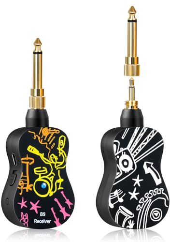 INGPARTNER B9 Wireless Guitar Transmitter Receiver System 2.4GHz Audio Transmitter and Receiver for Electric Guitar Bass Violin Electric Instruments
