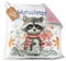 PR Print Royal Flauschiges Kuschel-Kissen für Kinder mit Füllung mit Name selbst gestalten - Waschbär Kissen für Mädchen und Jungs, Kinderkissen mit Name | 40 x 40 cm, Rückseite Rosa Flauschig