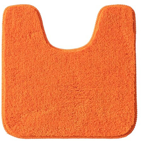 MIULEE Badematte WC Vorleger Badteppich Fußmatte Flur 1 Stück U Förmige Deko Matte Badteppiche Dekoration rutschfest Saugfähig für Wohnzimmer Badezimmer Toilett WC 50x50cm Orange