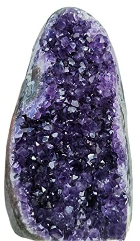 Geoda de cristal de amatista en bruto de cristal natural, piedras de cristales de cuarzo crudos naturales de Uruguay, geoda de cristales potentes for brujería, decoración del hogar, Feng Shui, 2,2 lib