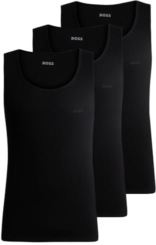 BOSS Mens Pack of Vests Strappy Black M