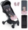 Interbaby Colchoneta Silla Paseo Universal para Verano | Transpirable y Cómoda | Funda Carro Bebe 100% Algodón, 84x34cm, Protectores para Arnés | Funda Silla Paseo Dina Gris