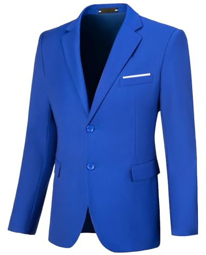 Blazer for Men Casual Mens Suit Jacket Slim Fit Men's Suit Outfit Notch Lapel Men's Sport Coats & Blazers, Royal Blue, 4XL