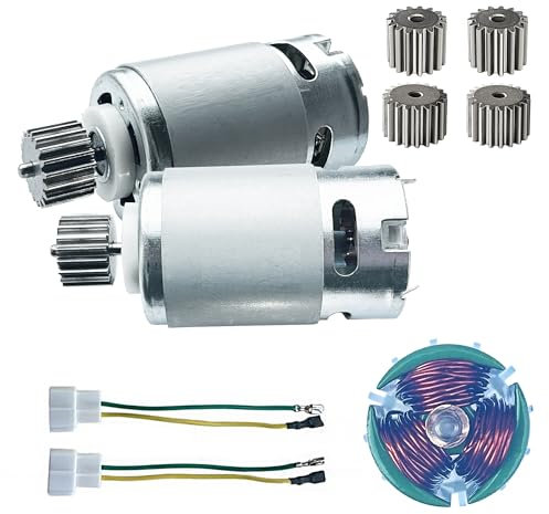 2PCS 24 Volt RS555 35000RPM High-Speed 7R Motor (15T) for Fisher Price Power Wheels Kids Ride On Car Upgrade,Pair of 12V&18V&20V&24V RS555 15T Motor for Kid's Kid's Ride On Vehicals DIY