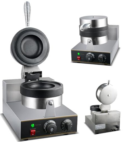 Naturalpowev Macchina per Hamburger Elettrica, Pressa per Hamburger Antiaderente con Controllo della Temperatura, Macchina per Waffle per Gelato per Uso Domestico in Cucina, 1200W