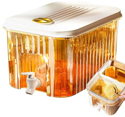 Dispensador de bebidas con grifo, recipientes transparentes para refrigerador, dispensador de bebidas para refrigerador, cubo de agua con grifo, fuente de bebidas para agua fría, limonada, zumo de